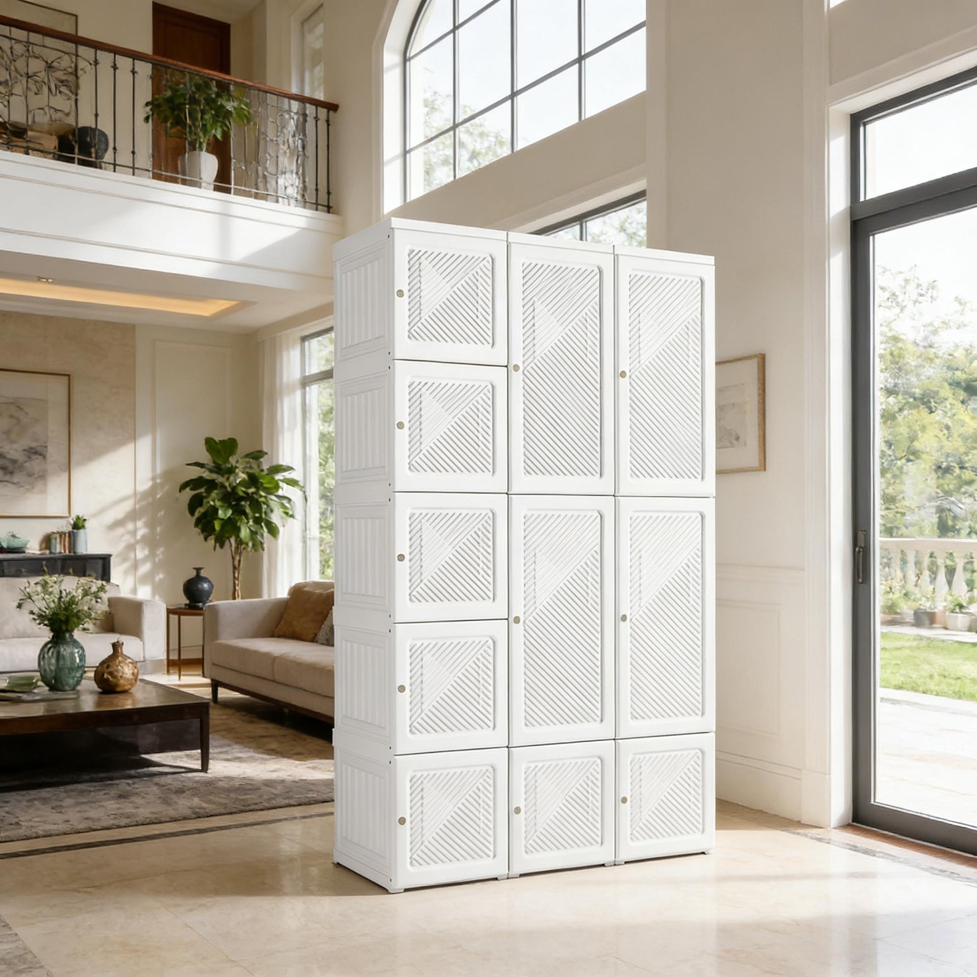 Entryway Clothes Cabinet,Portable Wardrobe Closet,Clothes Storage Organizer