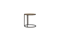 Metal/Wood Top Chairside Table - Toffee