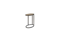 Metal/Wood Top Chairside Table - Toffee