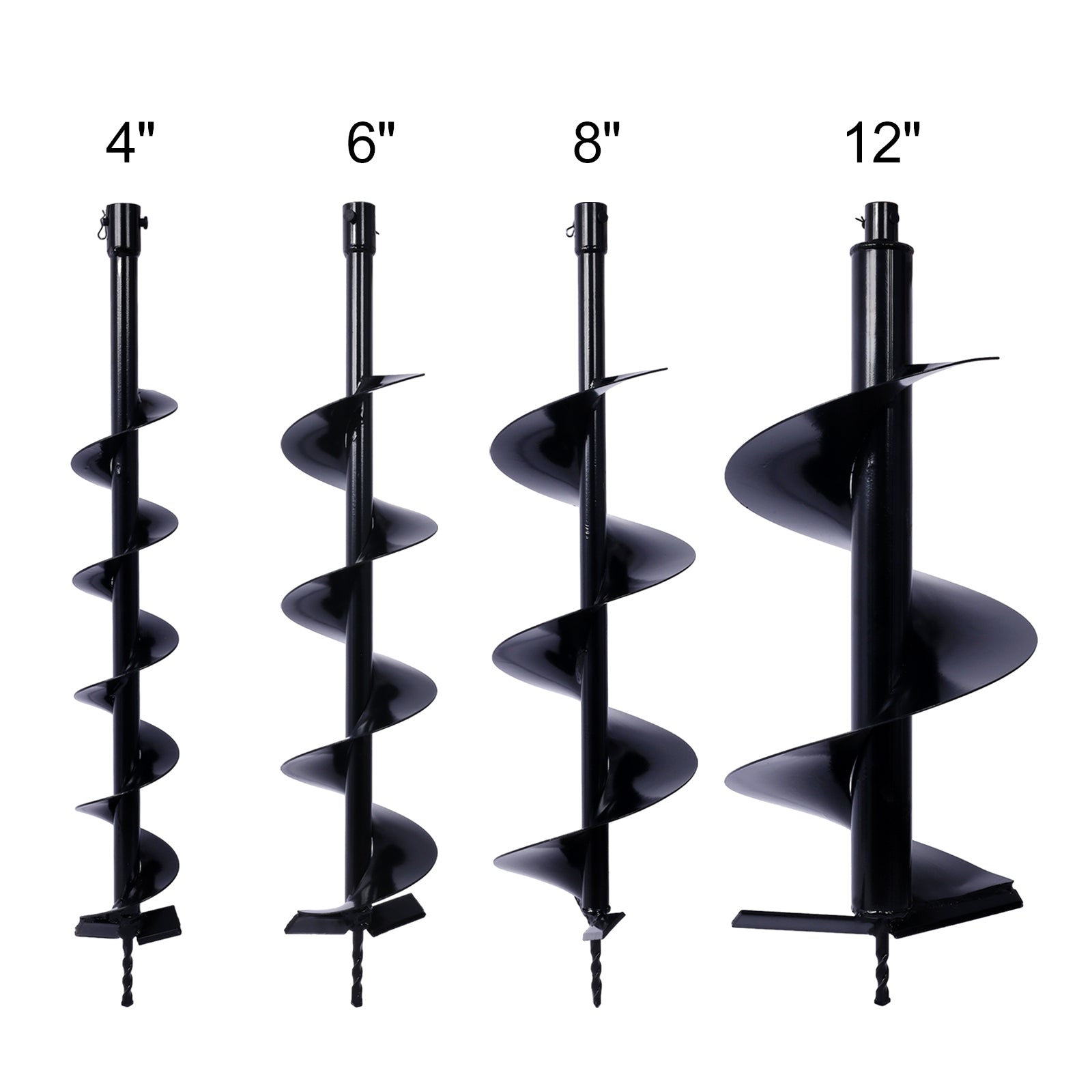 Auger Drill Bit for Planting Hole, Bulb Bedding Digging Post Hole Planting Tool for 3/4" Shaft Auger,Hole Digger Replacement Auger Bits Earth Auger Digging Bit 4 4IN+6IN+8IN+12IN