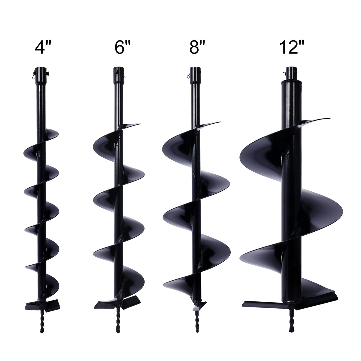 Auger Drill Bit for Planting Hole, Bulb Bedding Digging Post Hole Planting Tool for 3/4" Shaft Auger,Hole Digger Replacement Auger Bits Earth Auger Digging Bit 4 4IN+6IN+8IN+12IN