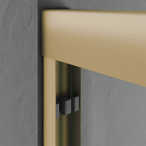 Glass Bathtub Shower Door 56-60 in. W x 57 in. H, Brushed Gold Semi Frameless Double Bathtub Door,Certified SGCC ANSI Clear Tempered Glass,Stainless Steel Handles