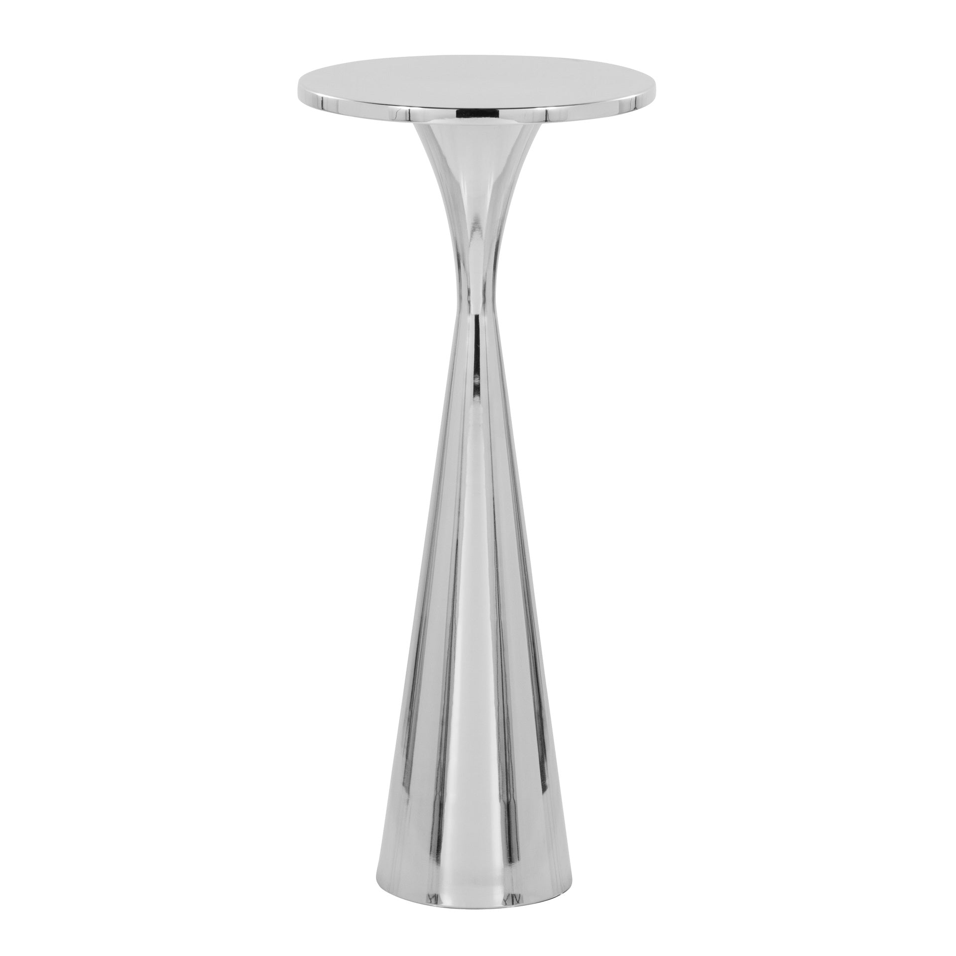 Gemma 22" Contemporary Metal Side Table in Polished Nickel from Grandview Gallery by LumiSource