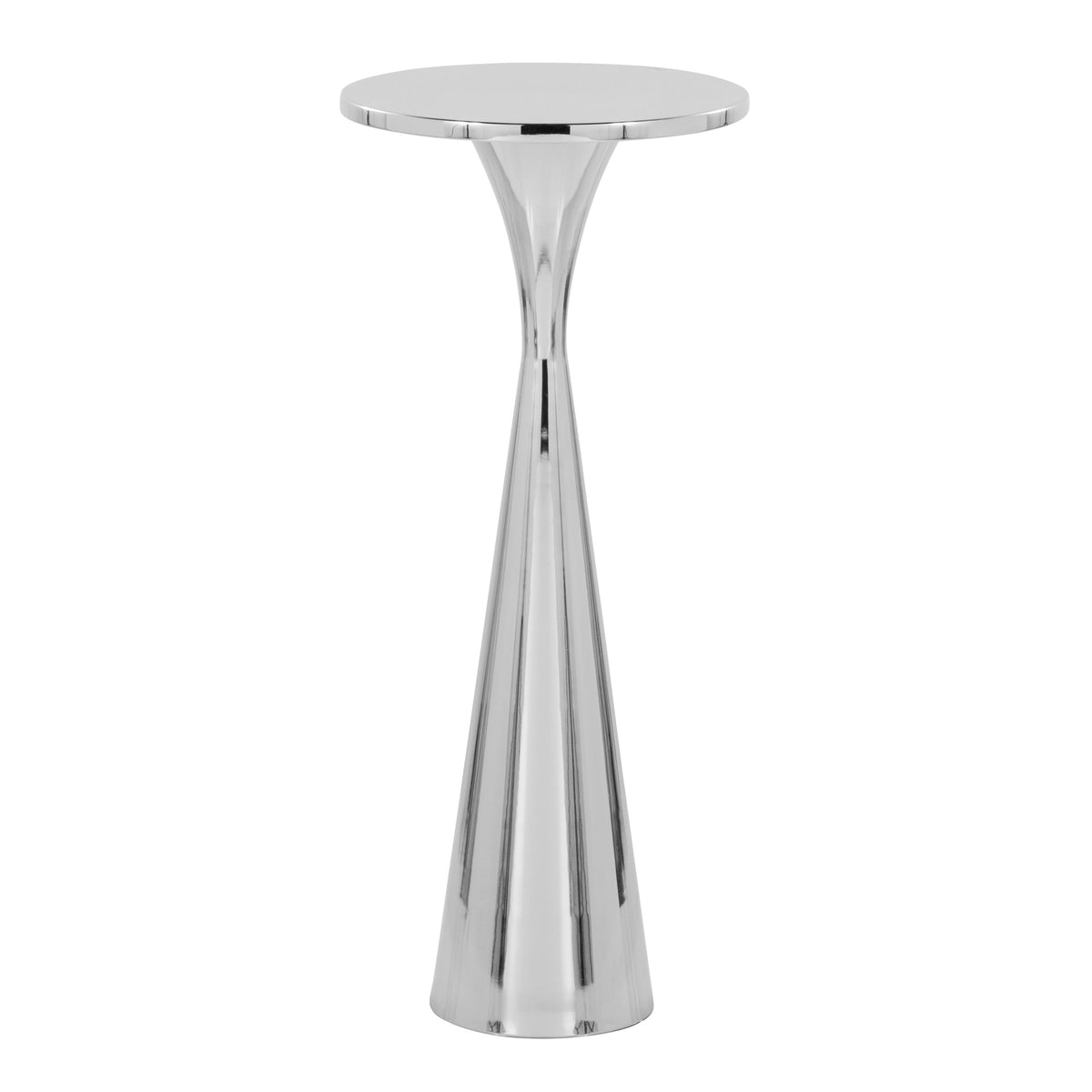 Gemma 22" Contemporary Metal Side Table in Polished Nickel from Grandview Gallery by LumiSource
