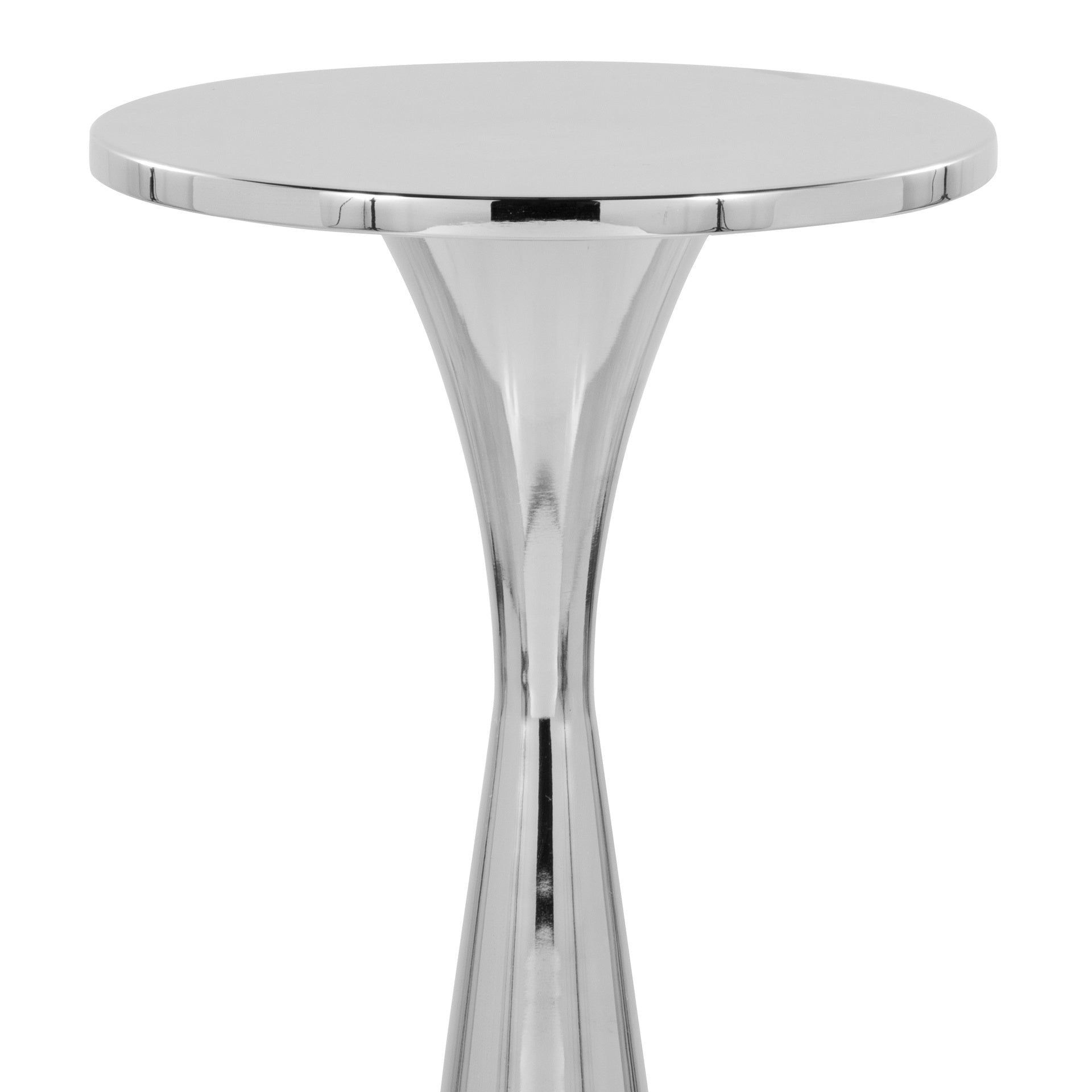 Gemma 22" Contemporary Metal Side Table in Polished Nickel from Grandview Gallery by LumiSource
