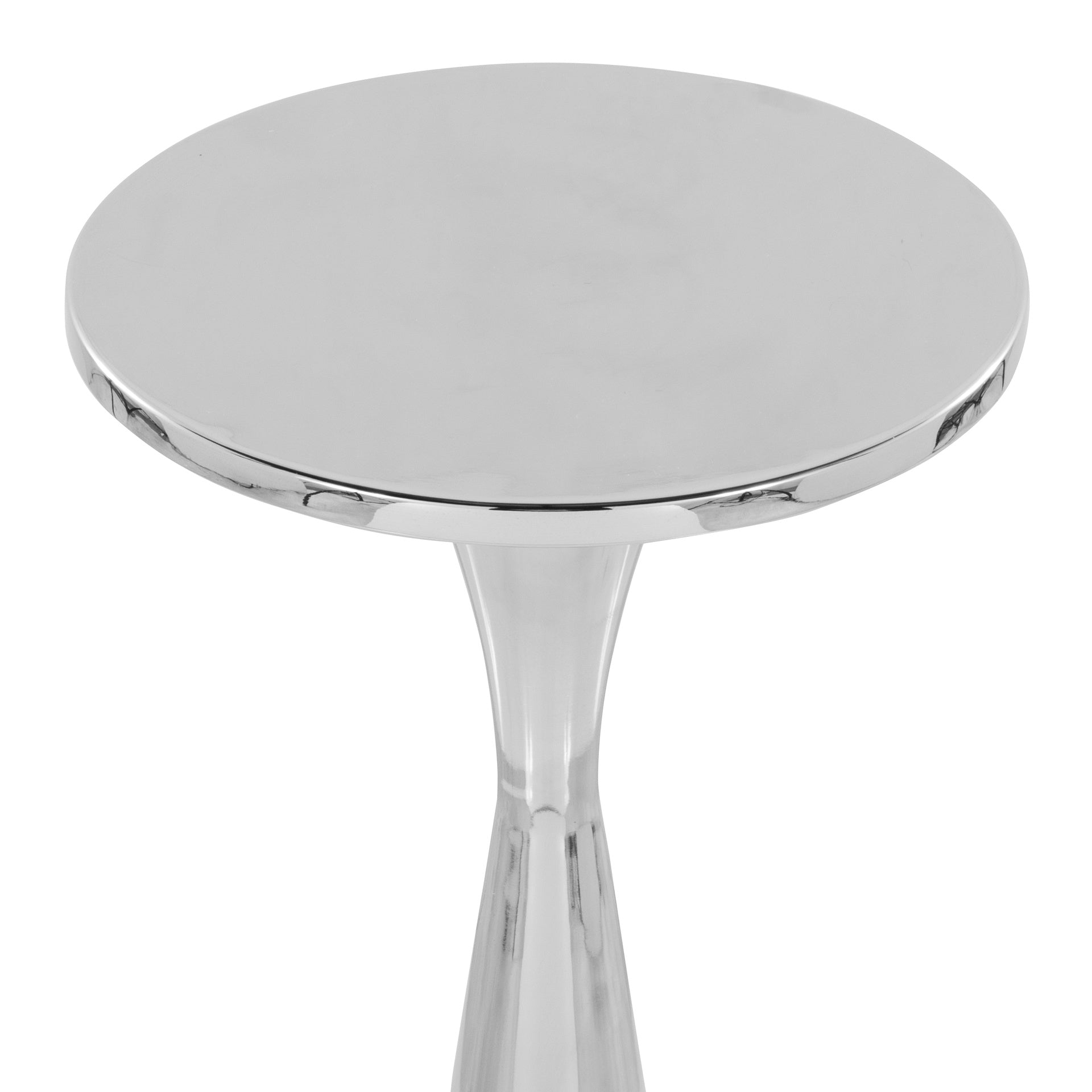 Gemma 22" Contemporary Metal Side Table in Polished Nickel from Grandview Gallery by LumiSource