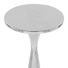 Gemma 22" Contemporary Metal Side Table in Polished Nickel from Grandview Gallery by LumiSource