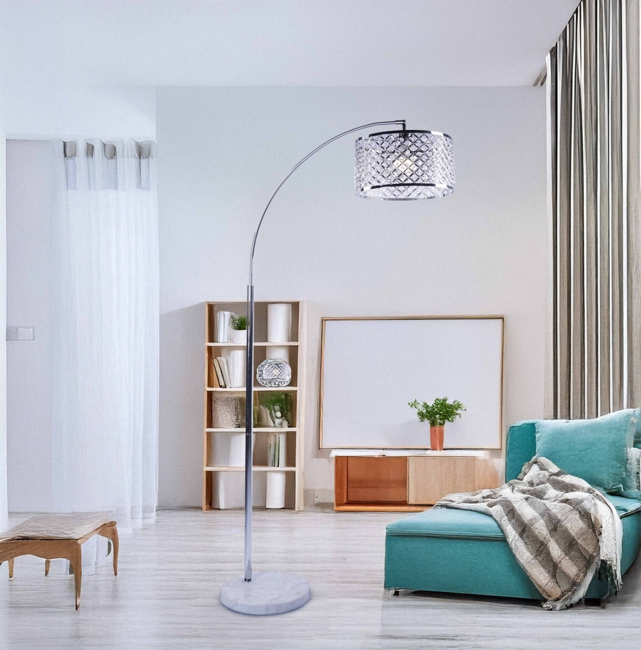 Elegant Crystal Arch Lamp