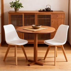 Set of four dining chairs, medieval modern style dining chairs for kitchen and dining room, with wooden legs, White