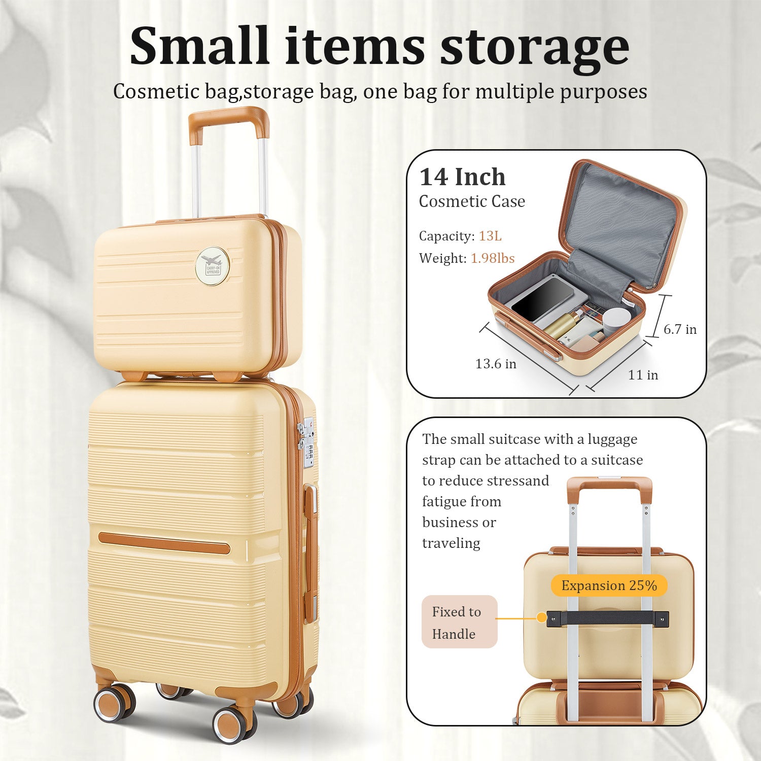 Luggage Sets 4 Piece(14/20/24/28) PP Lightweight & Durable Expandable suitcase