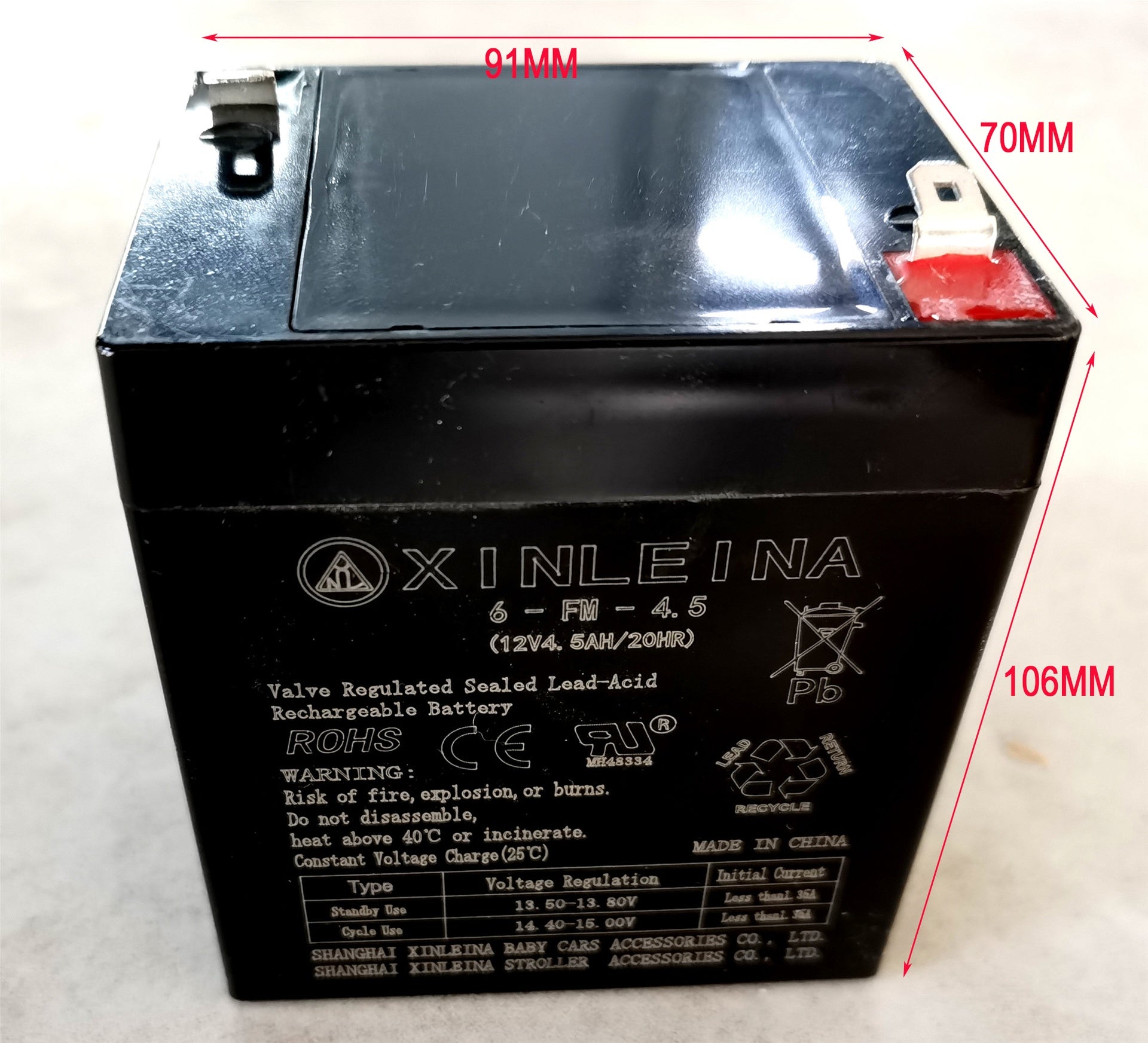 12V4.5Ah Battery for Kids Ride on car, Valve Regulated Lead-Acid Rechargeable Battery,Rechargeable Replacement Battery for Kids Ride on