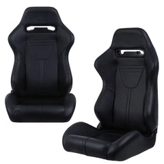 2PC Universal Racing Seats Stitch PVC Leather Reclinable Carbon Look Leather With Adjustor Slider(Not Including Seat Bracket ) 1 box of 2 pieces 8010 new