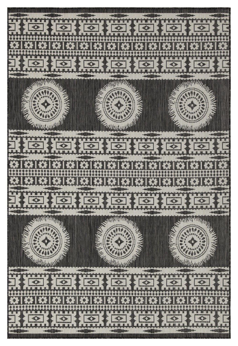 Sunshine GC_HAR2023 Anthracite 2 ft. 7 in. x 7 ft. 3 in. Indoor/Outdoor Area Rug