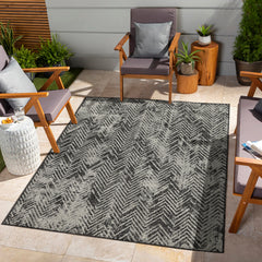 Sunshine GC_HAR2011 Anthracite 2 ft. 7 in. x 7 ft. 3 in. Indoor/Outdoor Area Rug