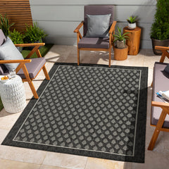 Sunshine GC_HAR2008 Anthracite 2 ft. 7 in. x 7 ft. 3 in. Indoor/Outdoor Area Rug