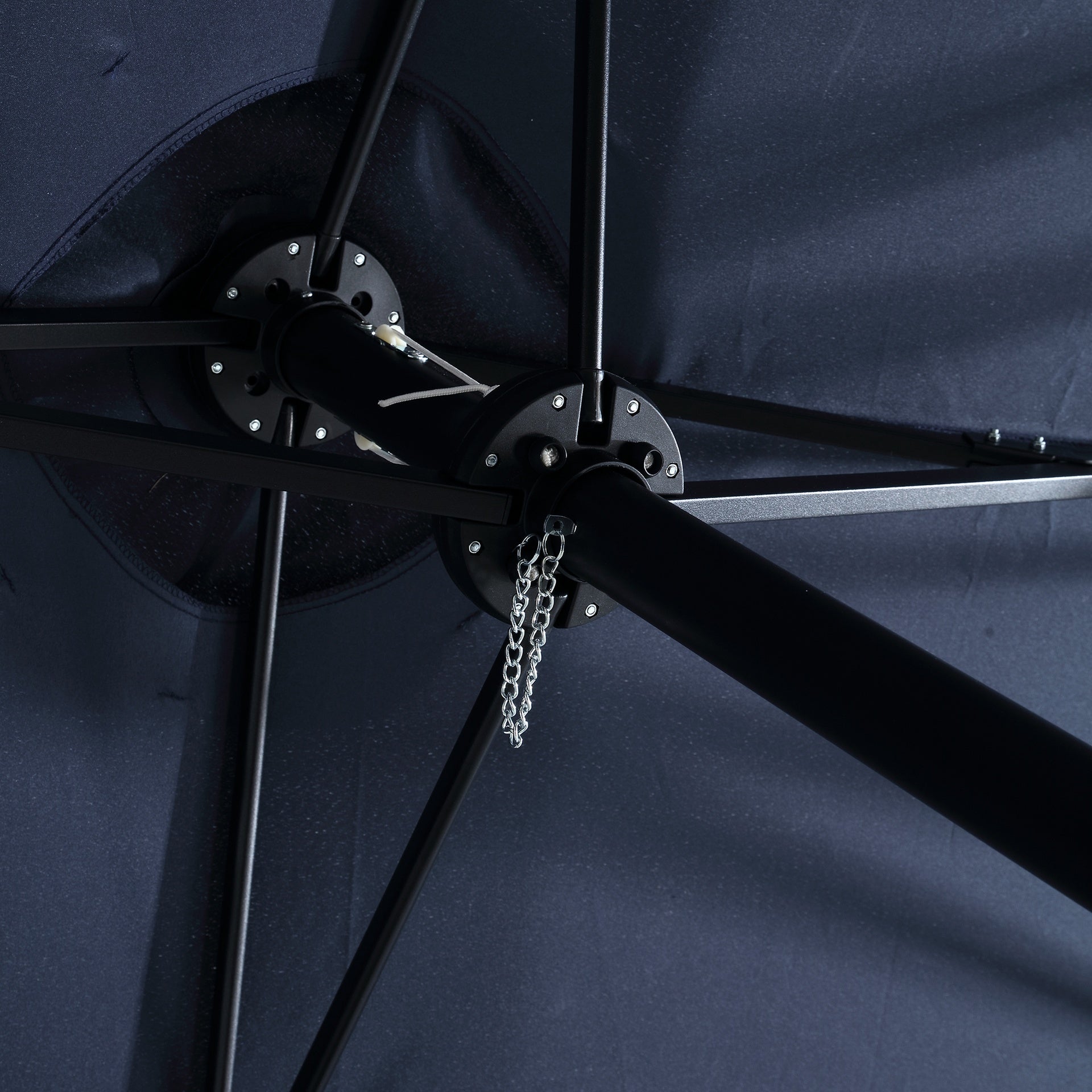 14.8 Ft Double Sided Outdoor Umbrella Rectangular Large with Crank ( Navy blue )(No Base)