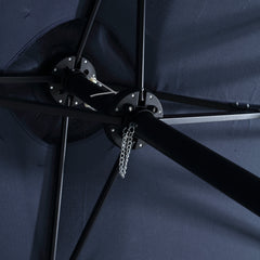 14.8 Ft Double Sided Outdoor Umbrella Rectangular Large with Crank ( Navy blue )(No Base)