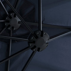 14.8 Ft Double Sided Outdoor Umbrella Rectangular Large with Crank ( Navy blue )(No Base)