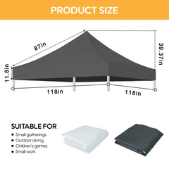 10x10 Canopy Replacement Top for Pop Up Canopy Tent and 4PC Pack Canopy Weight Bag(only cover and 4pcs sandbag not include frame) Gray