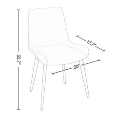 Dining Chairs 2PCS, Modern Kitchen & Dining Room Chairs, Upholstered Faux Leather Cushion Seat and Sturdy Metal Legs