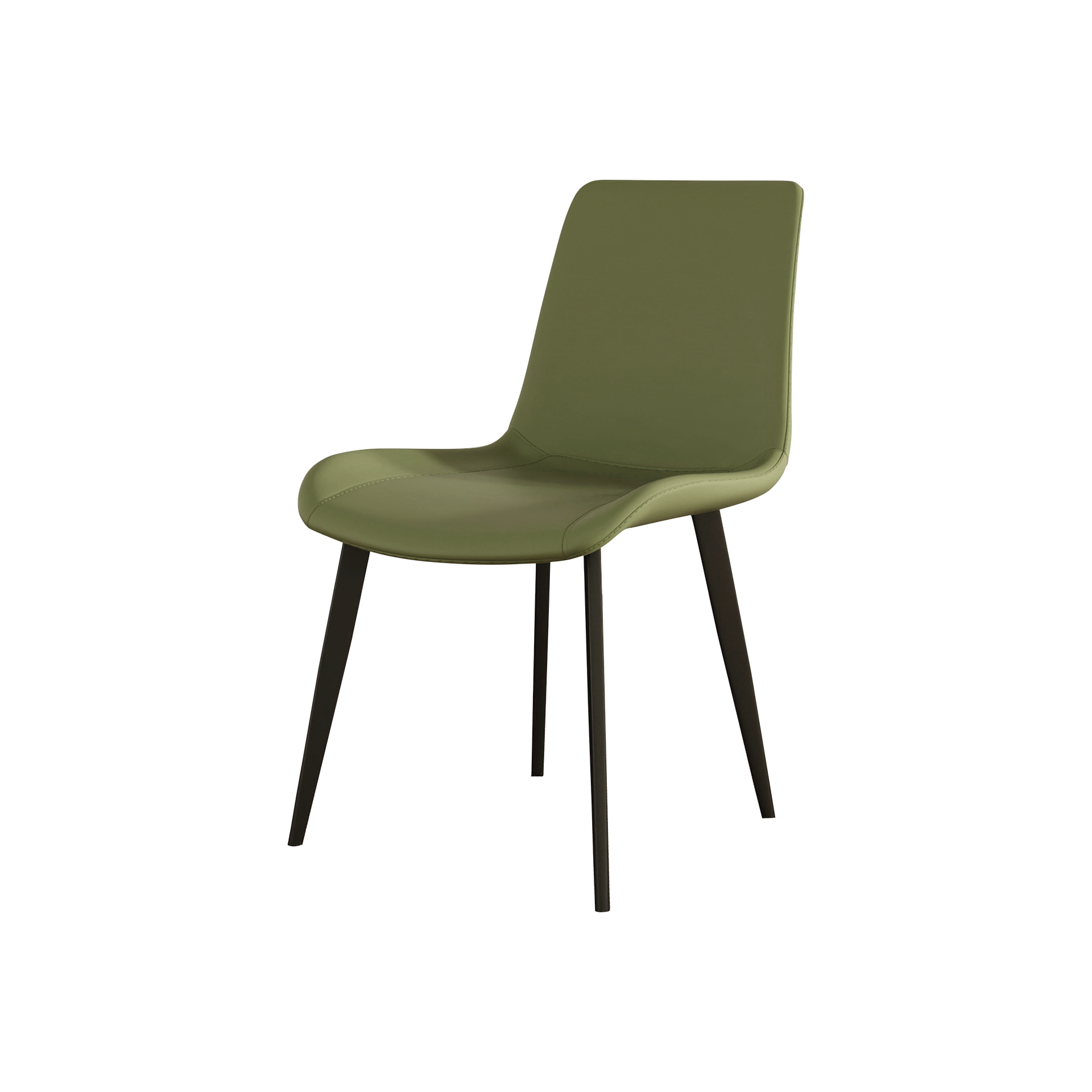 Dining Chairs 2PCS, Modern Kitchen & Dining Room Chairs, Upholstered Faux Leather Cushion Seat and Sturdy Metal Legs