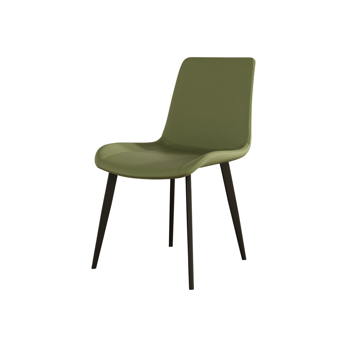 Dining Chairs 2PCS, Modern Kitchen & Dining Room Chairs, Upholstered Faux Leather Cushion Seat and Sturdy Metal Legs