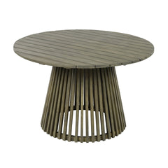 Outdoor Acacia Wood Patio Dining Table, 47.25-inch extra-large round dining table,for Backyard, Lawn, Balcony,Grey Finish