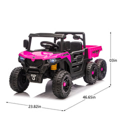 24V 400W Kids Ride On Six-wheel Electric Dump Truck W/ PC 2.4G, 4WD Super Performance,Six-wheel Suspension, Bluetooth &Early Education with Music and Storie,Speeds 1.86-3.11 MPH for Kids Aged 3-5