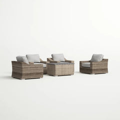 LSI 4 Piece All Weather Wicker Sectional Seating Group with Cushions – Fully Assembled