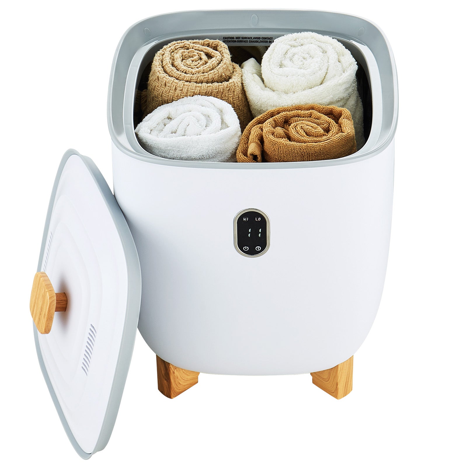 Towel Warmer 25L, Towel Warmer Bucket with 2 Heating Modes, 20/40/60/90 Min Auto Shut Off, Bottom Heating Columns, LED Screen, Large Towel Warmer for Bathroom, Spa, Bathrobe, Blanket & Pajama