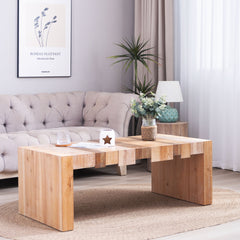 48.2" Rectangular Center Table for Living Room  – Stylish rectangular coffee table blends rustic charm with modern design, perfect for farmhouse, industrial, and minimalist