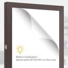 HOMCOM 24" x 32" Jersey Display Case, Wall-Mounted Memorabilia Acrylic Shadow Box with Hanger, Brown