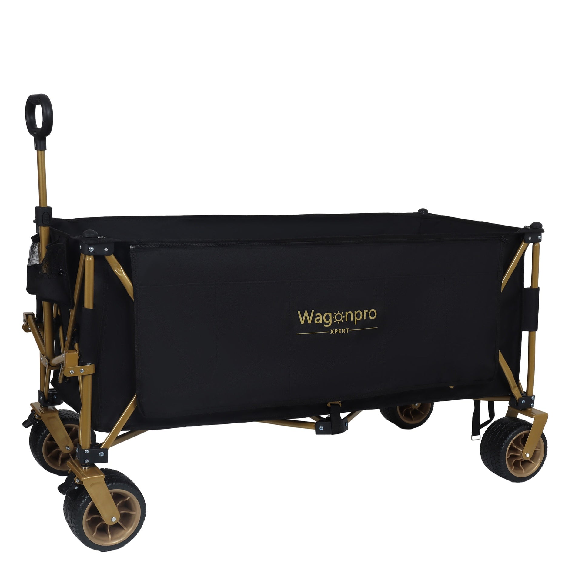51-inch Extra long large Heavy-Duty Foldable Utility Wagon - 480lbs Capacity, Patented Ultra-Stable Frame, 1:6 Space-Saving Fold & 7" All-Terrain Wheels, No Assembly Needed, Black