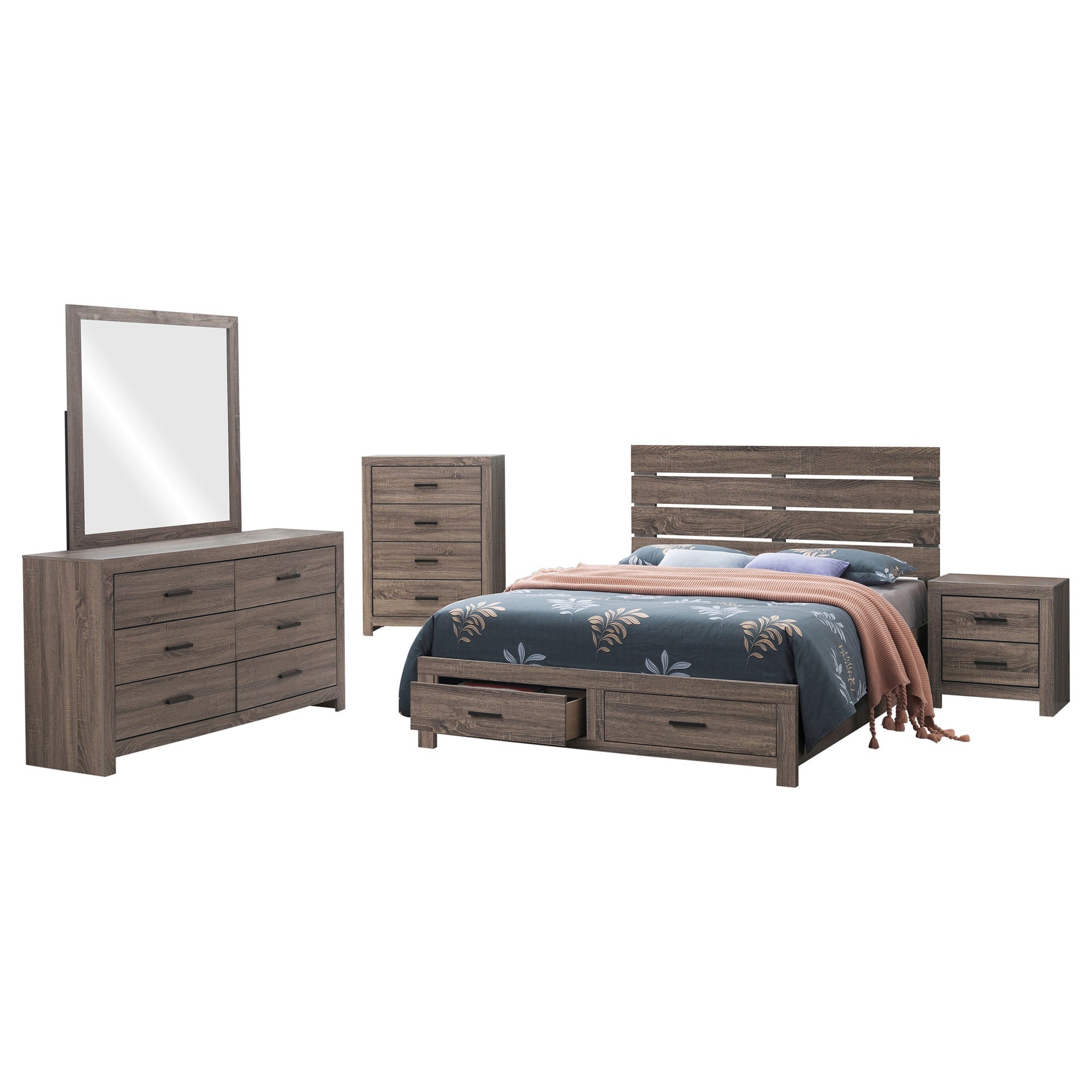 Sherwood Barrel Oak 5-piece Queen Bedroom Set