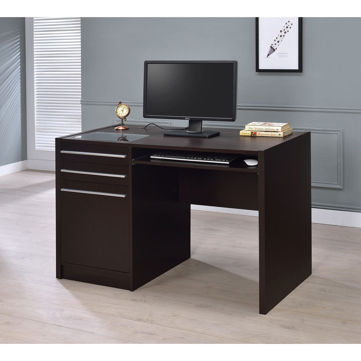Maxim Cappuccino 2-drawer Computer Desk