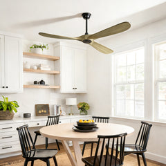 72" Large Size Solid Wood Ceiling Fan  without Lights with Remote Control and Wall Switch, Indoor Outdoor Ceiling Fan no Light for Patio,Indoor,Living Room,Bedroom,Farmhouse--Ash Brown