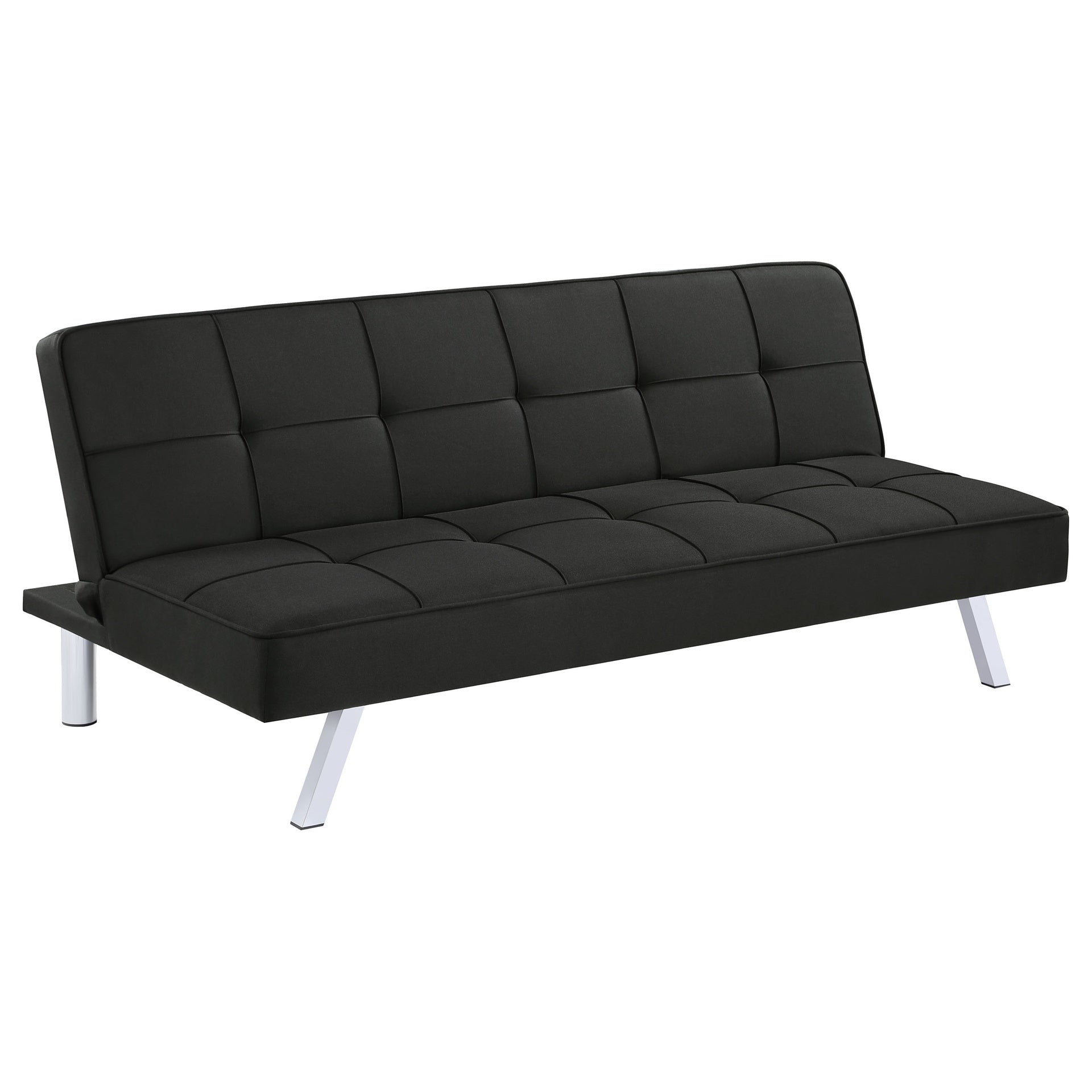 Joel Black Upholstered Tufted Convertible Sofa Bed
