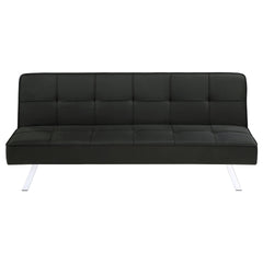 Joel Black Upholstered Tufted Convertible Sofa Bed