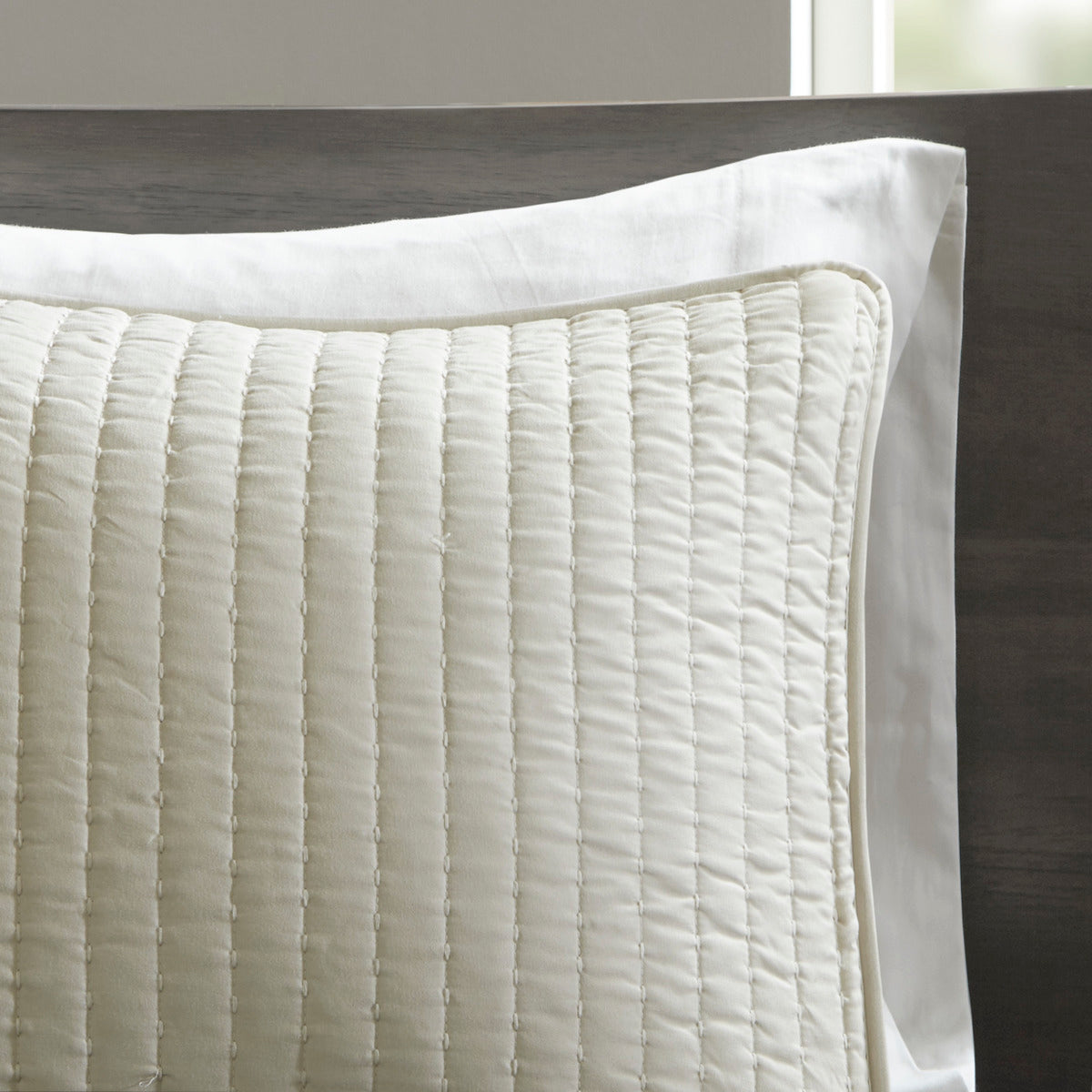 3 Piece Quilt Set Cream King/Cal King