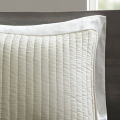 3 Piece Quilt Set Cream King/Cal King