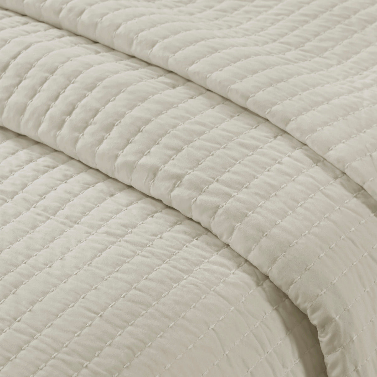 3 Piece Quilt Set Cream King/Cal King