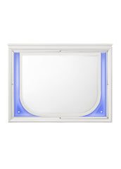 Tarian Pearl White Finish Mirror W/Led