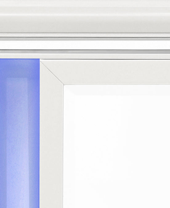 Tarian Pearl White Finish Mirror W/Led