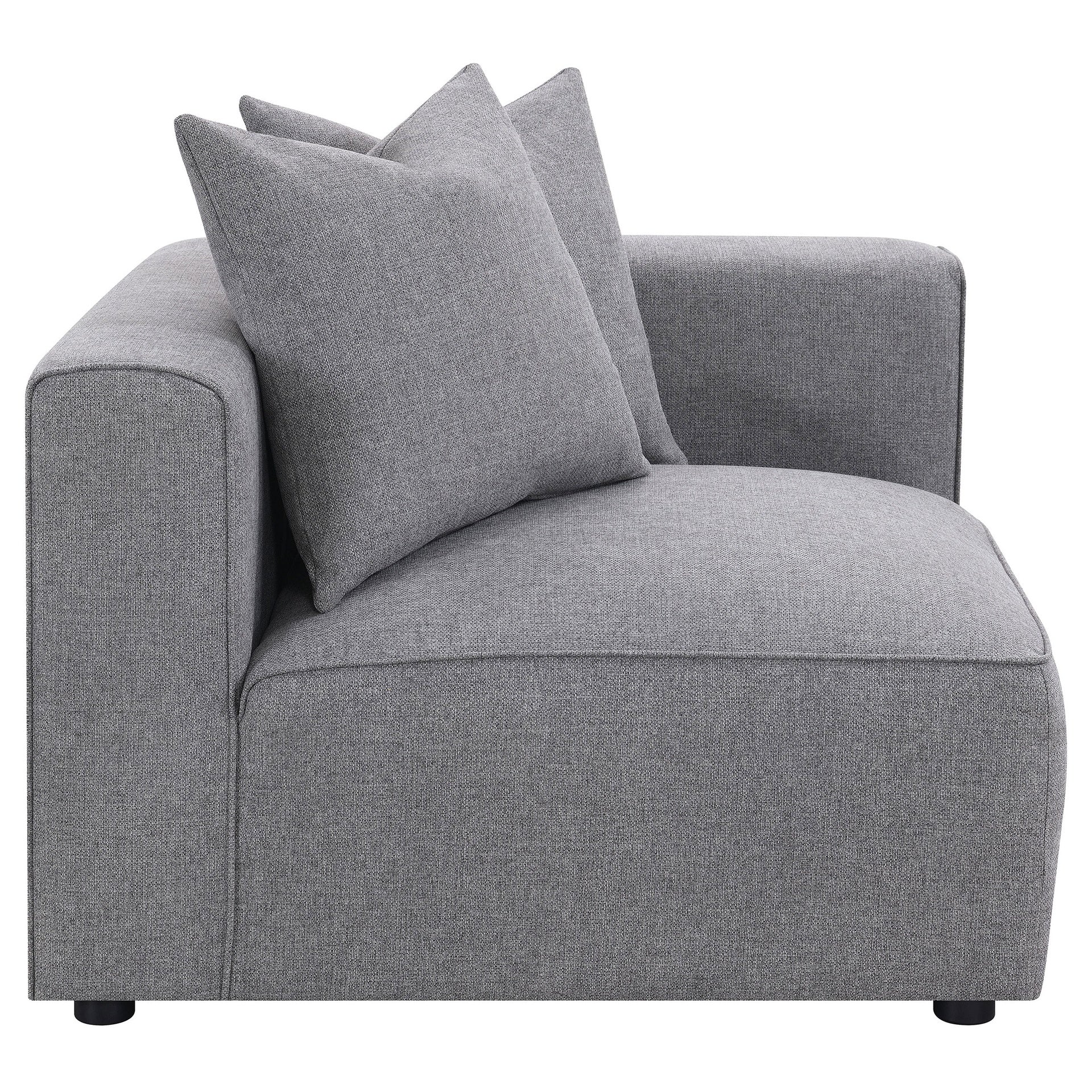 Amherst Grey Corner Chair with Accent Pillow