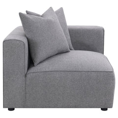 Amherst Grey Corner Chair with Accent Pillow