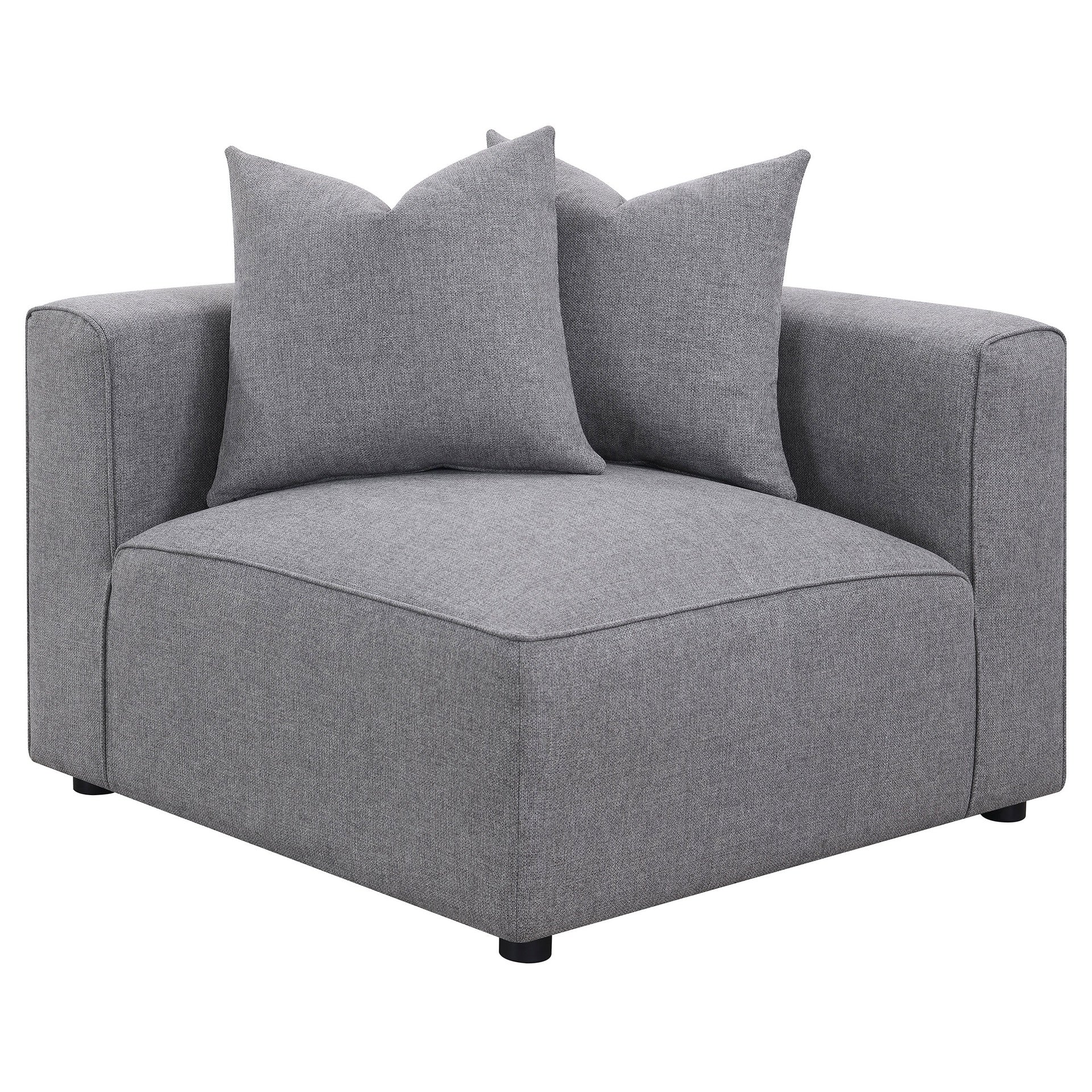 Amherst Grey Corner Chair with Accent Pillow