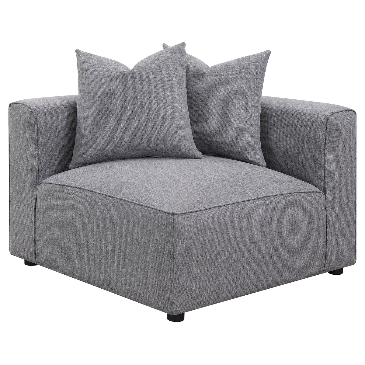 Amherst Grey Corner Chair with Accent Pillow
