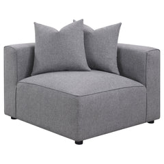 Amherst Grey Corner Chair with Accent Pillow