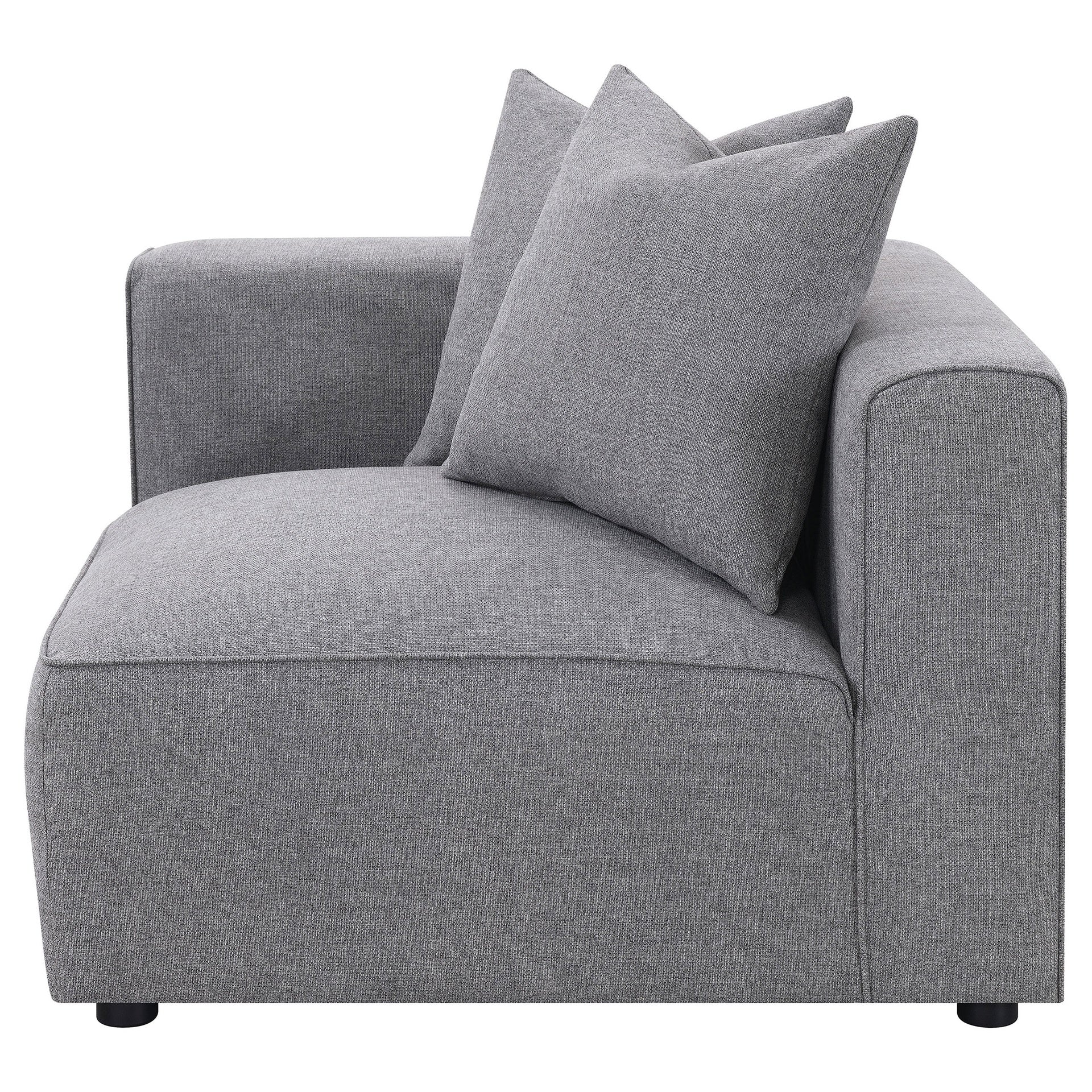 Amherst Grey Corner Chair with Accent Pillow