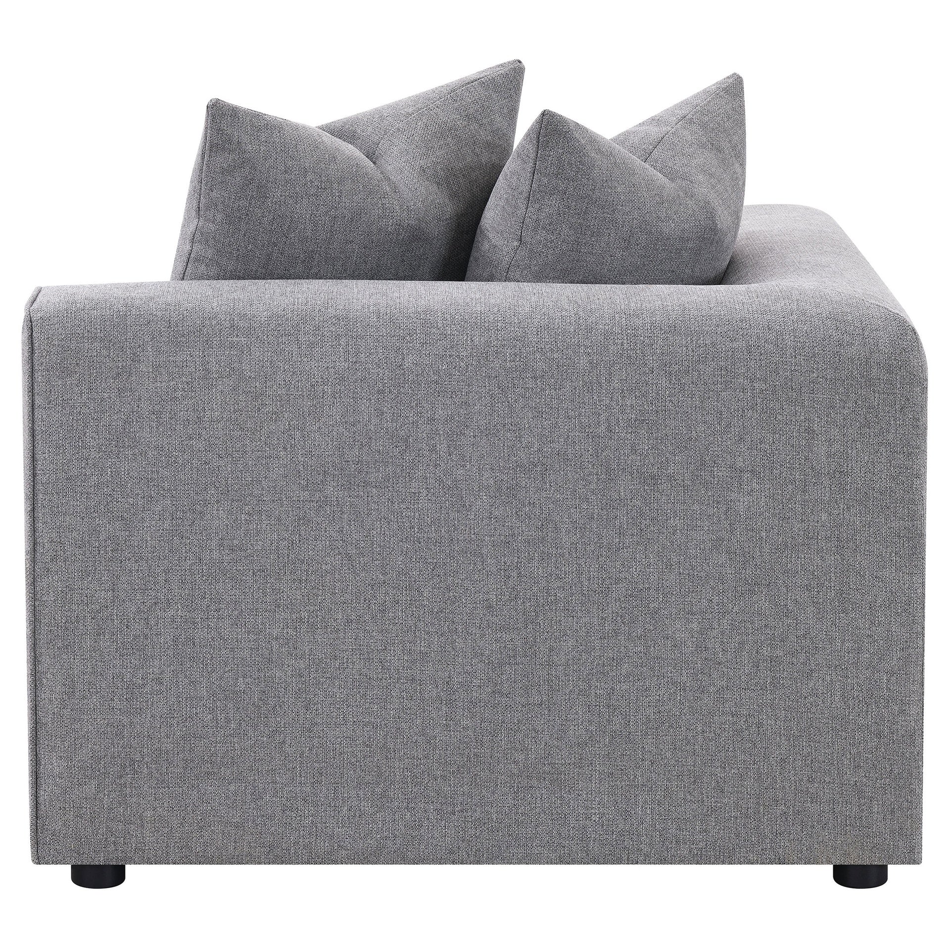 Amherst Grey Corner Chair with Accent Pillow